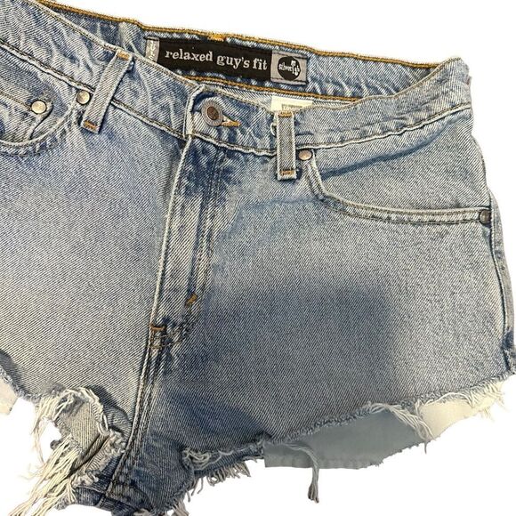 Levis Silvertab Relaxed‎ Guys Fit Cut off Shorts Raw Hem Size 9 - Picture 2 of 7
